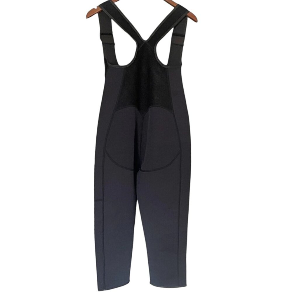 Neoprene Underbust Fitness Bib Overalls Shapewear Jumpsuit w/ Zipper & Pocket M - Picture 6 of 8
